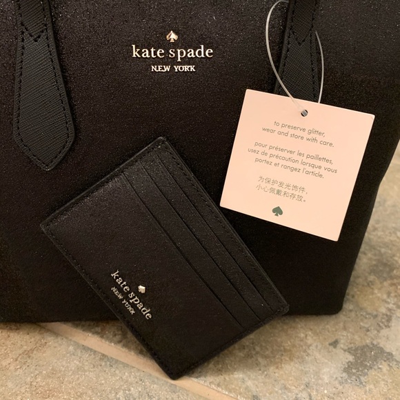 KATE SPADE JOELEY BLACK SATCHEL BAG CARD HOLDER - Picture 4 of 8